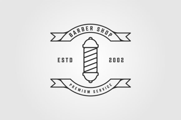 Barber Shop Logo Minimalist Line Art