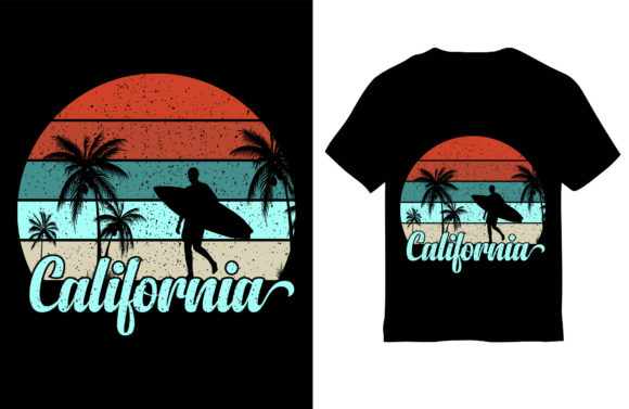 California, Summer T-shirt Design