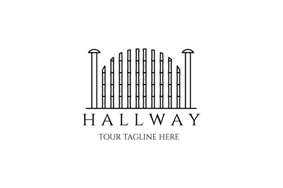 Hallway Line Art Icon Logo Minimalist