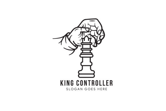 King Controller Logo Hand and Pion Chess