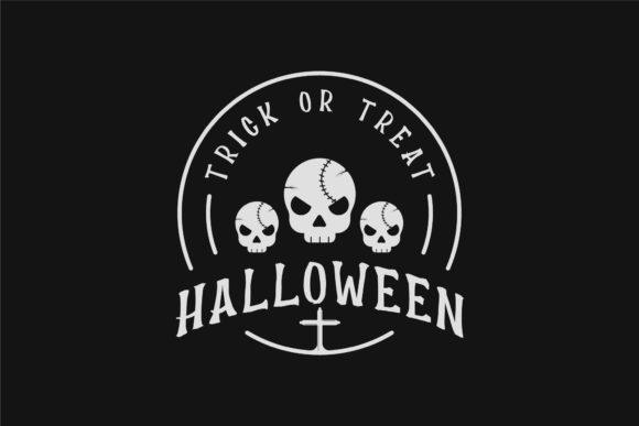Skull of Halloween Logo Vintage Vector