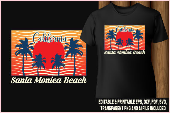 Summer T-shirt California Santa Monica