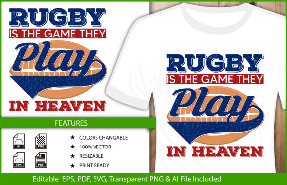 T-shirt Design Rugby Game Play Heaven