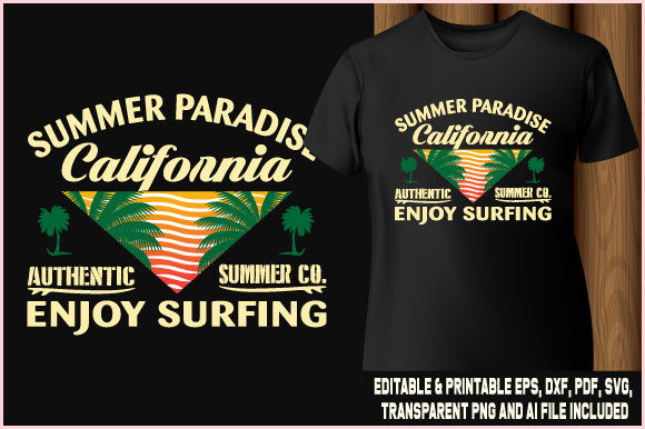 T-shirt Summer Paradise California Enjoy
