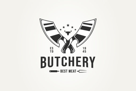 Vintage Butchery Shop Logo Design