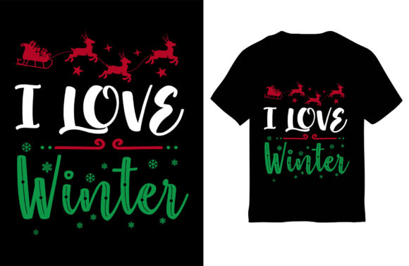 Winter T-shirt Design, I Love Winter